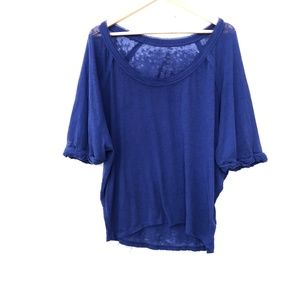 Free People Blue Short Sleeve Tee